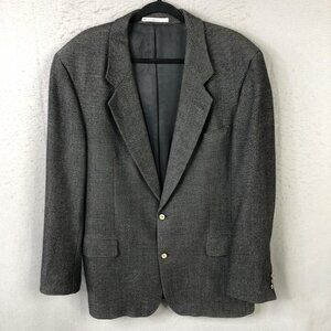 Hugo Boss Blazer Mens Extra Large Gray Wool Herringbone Sport Coat Suit Jacket